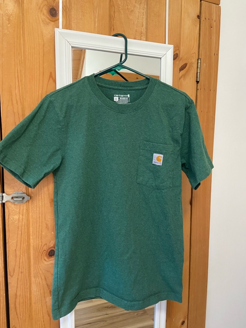 Carhartt Green Pocket Tee with Logo Patch